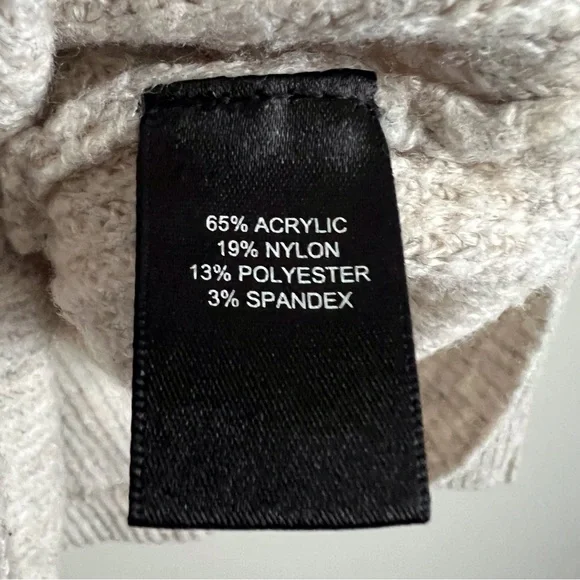 Tahari Womens Turtleneck Sweater Beige Tan Ribbed Knit Neutral Coastal Medium - Picture 6 of 7